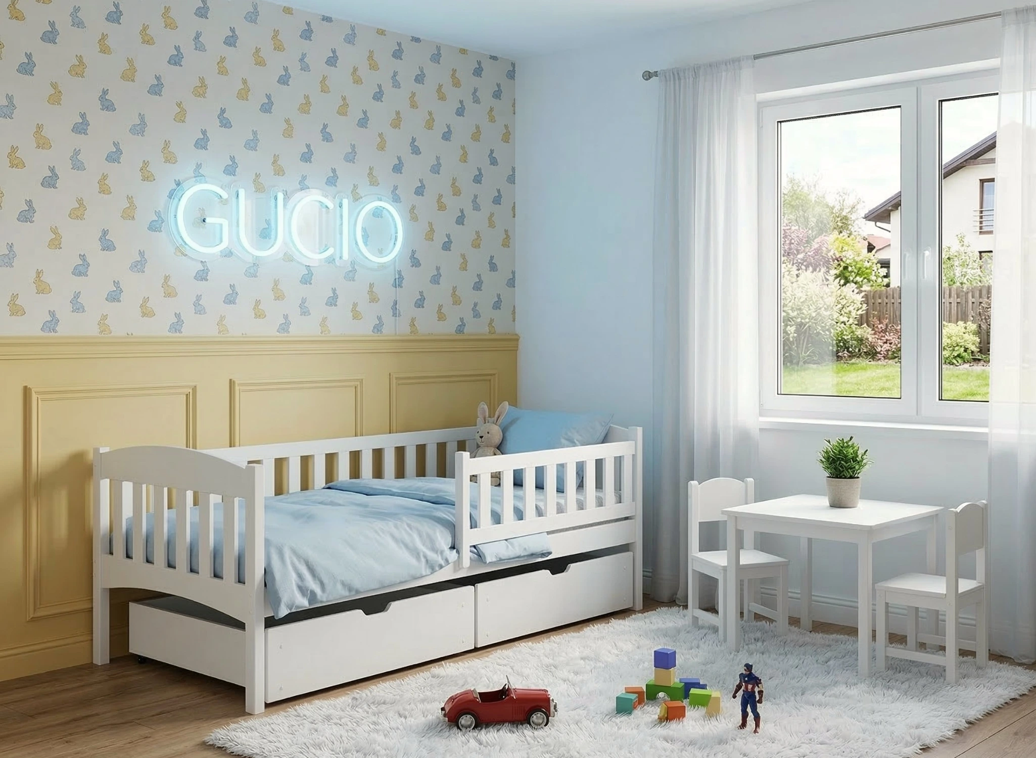 GUCIO 90x200 vit barnsäng Lano Möbler