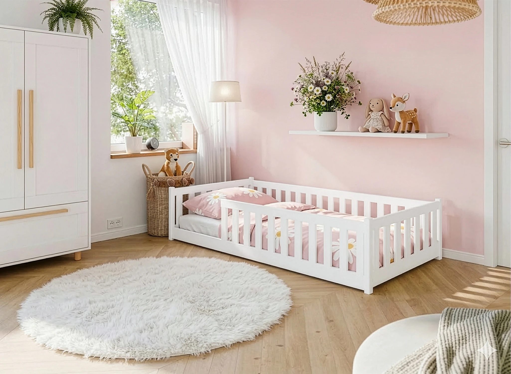 BELLA 90x200 vit enkelsäng för barn Lano Möbler
